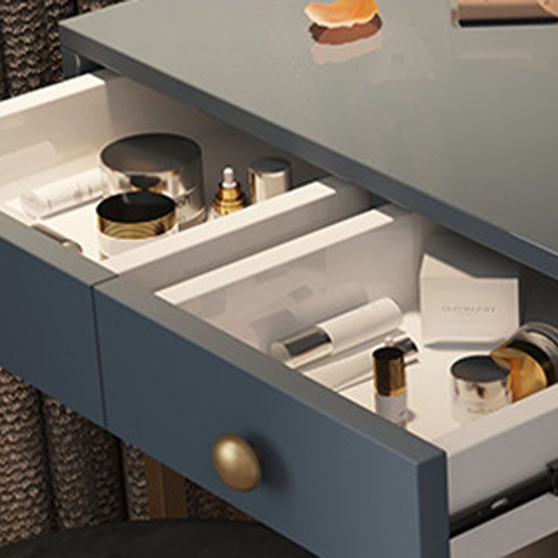Bedroom Glam with Double Drawers Wooden Standing Make-up Vanity
