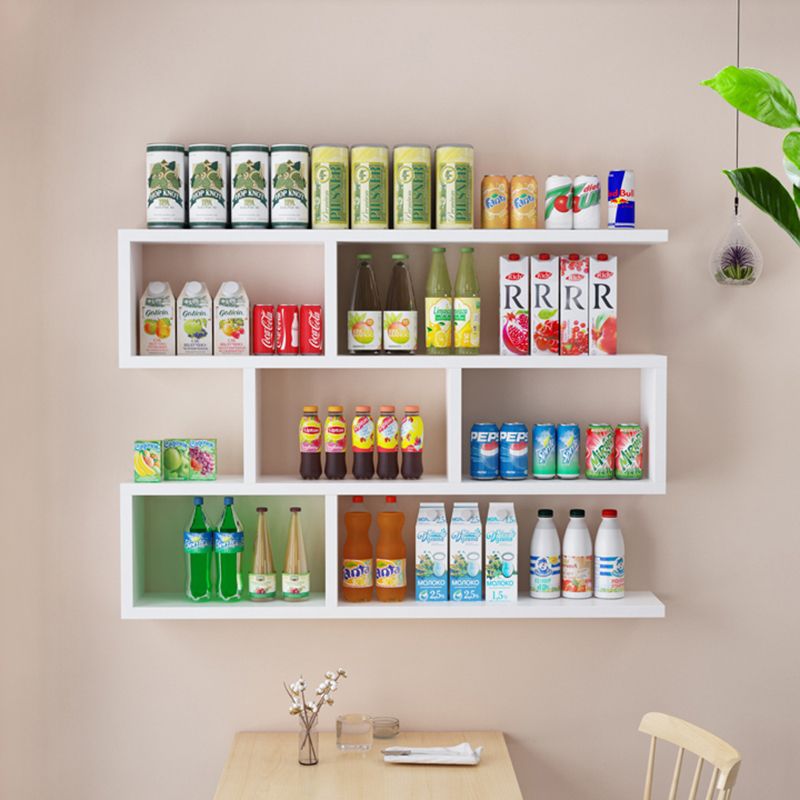 Wall Unit Open Book Shelf Modern Engineered Wood Shelf Bookcase for Home