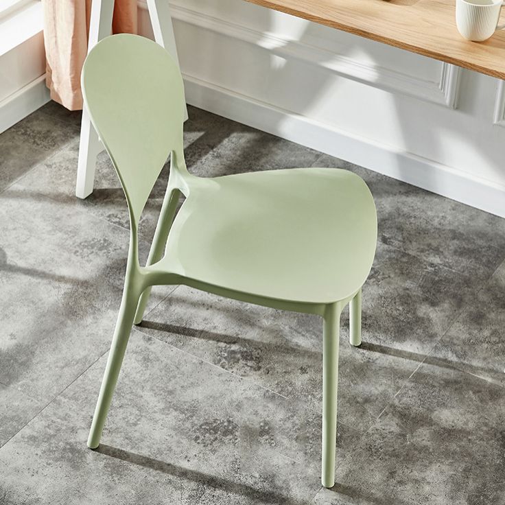 Plastic Contemporary Dining Room Chairs Matte Finish Open Back Dining Side Chairs