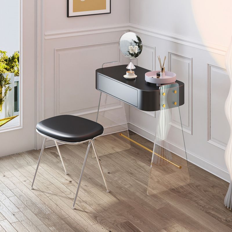 Contemporary Vanity 1 Storage Drawer Dressing Table with Acrylic Legs