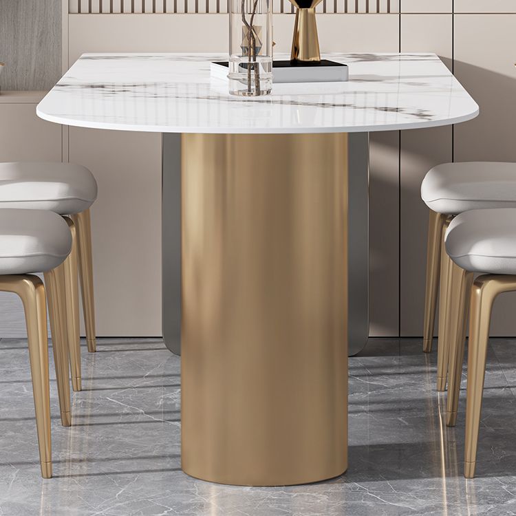 Nordic Glam Style Sintered Stone Metal Table Set 1/3/4/5 Pieces Dining Set