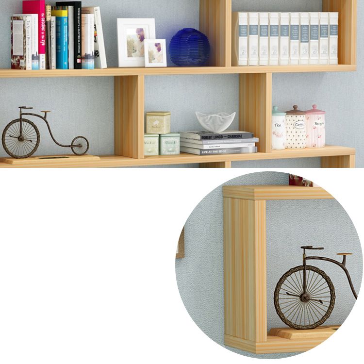Modern Style Geometric Bookshelf, 2/3-shelf Wall Mounted Engineered Wood Bookcase