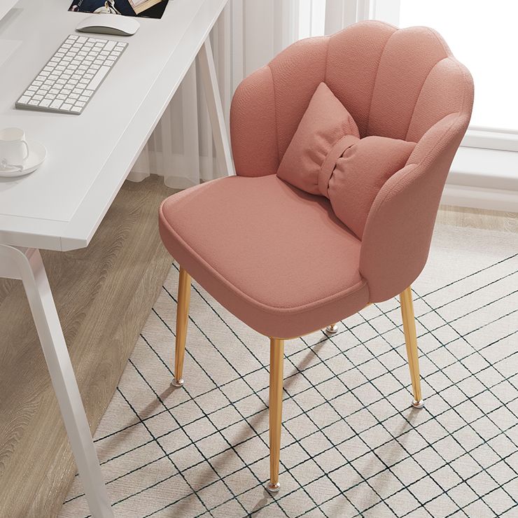 Glam Dining Room Chair 16.5'' Wide Solid Back Chair with 4 Metal Legs for Home Use