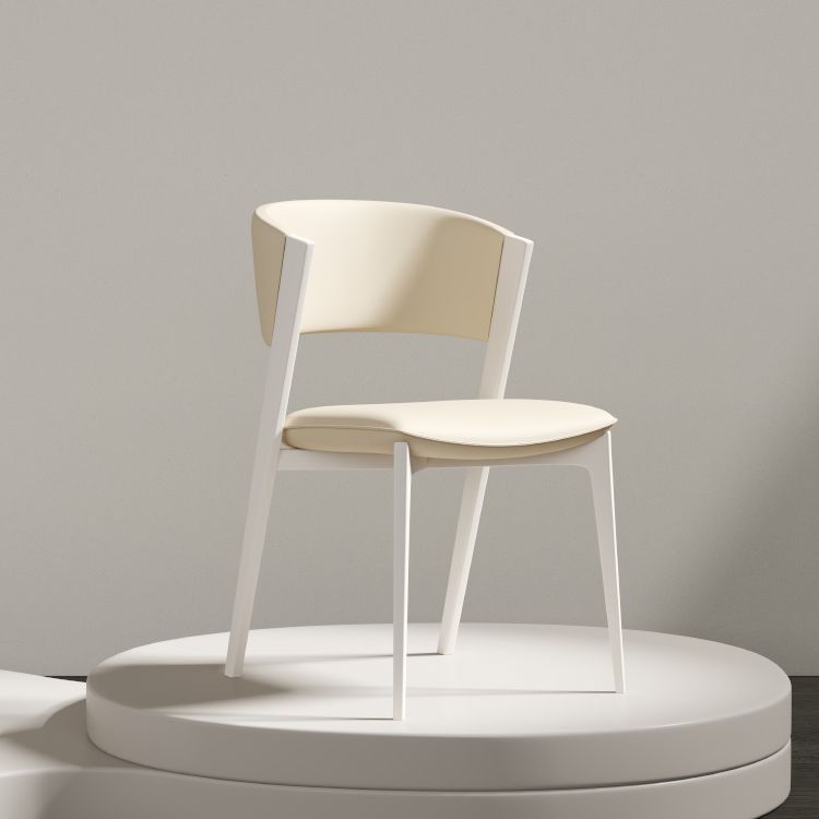 White Legs Modern Open Back Upholstered Dining and Accent Chairs