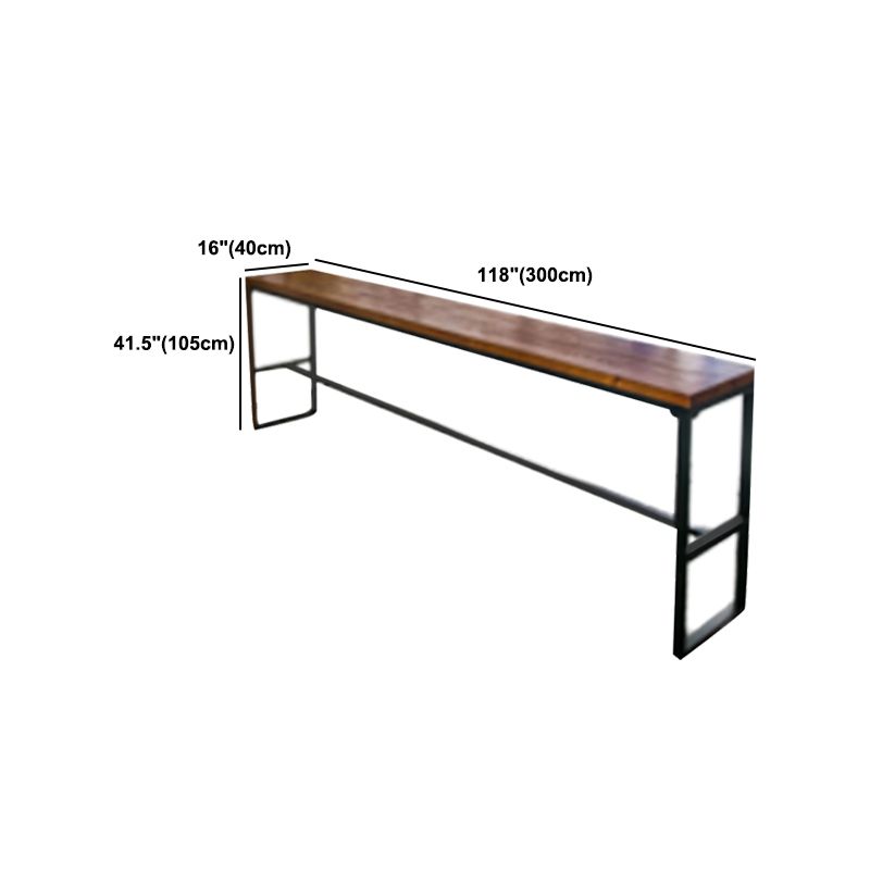 Modern Style Bar Table Set 1/7 Pieces Rectangle Wood Counter Table with Stools