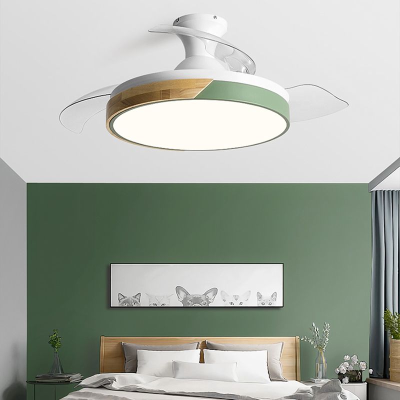 Metal Circular Ceiling Fan Light Nordic LED Ceiling Mounted Light