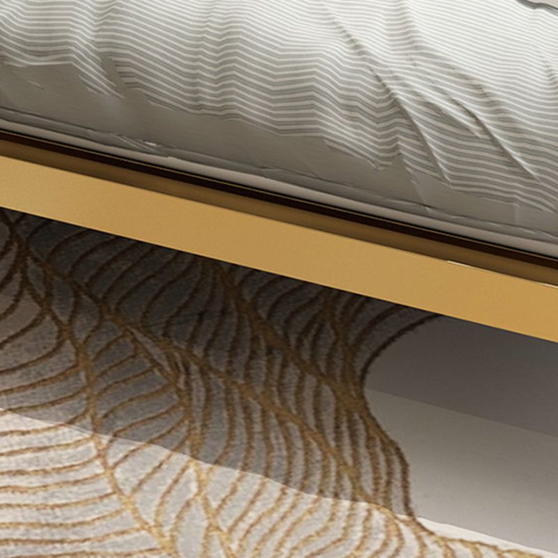 84.65 inch Wide Contemporary Slat Bed Metal Bed with Headboard