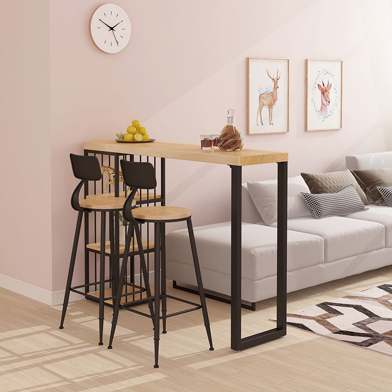 Modern Rectangular Bistro Table Set 1/3 Pieces Wooden Counter Table with High Stools