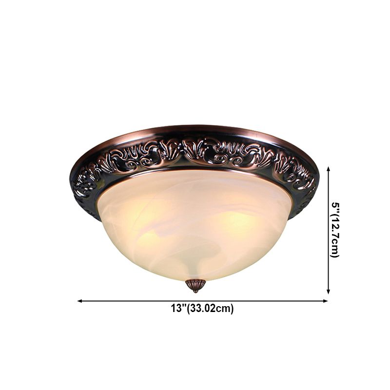 3 Heads Glass Ceiling Light Classical Dining Room Ceiling Mount Lighting