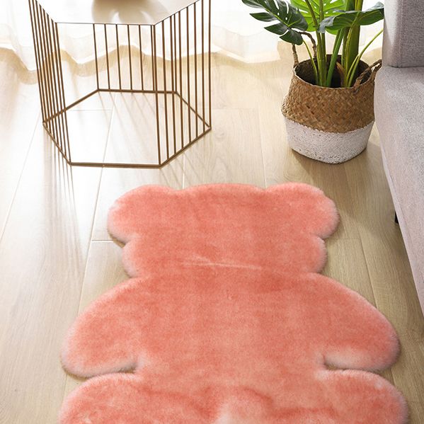 Lovely Bear shaped Area Rug Stylish Solid Shag Polypropylene Indoor Carpet Easy Care Friendly Washable Rug for Bedroom