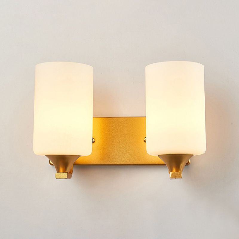 Modern Vanity Lighting Metal Wall Light Fixture in Gold for Bathroom