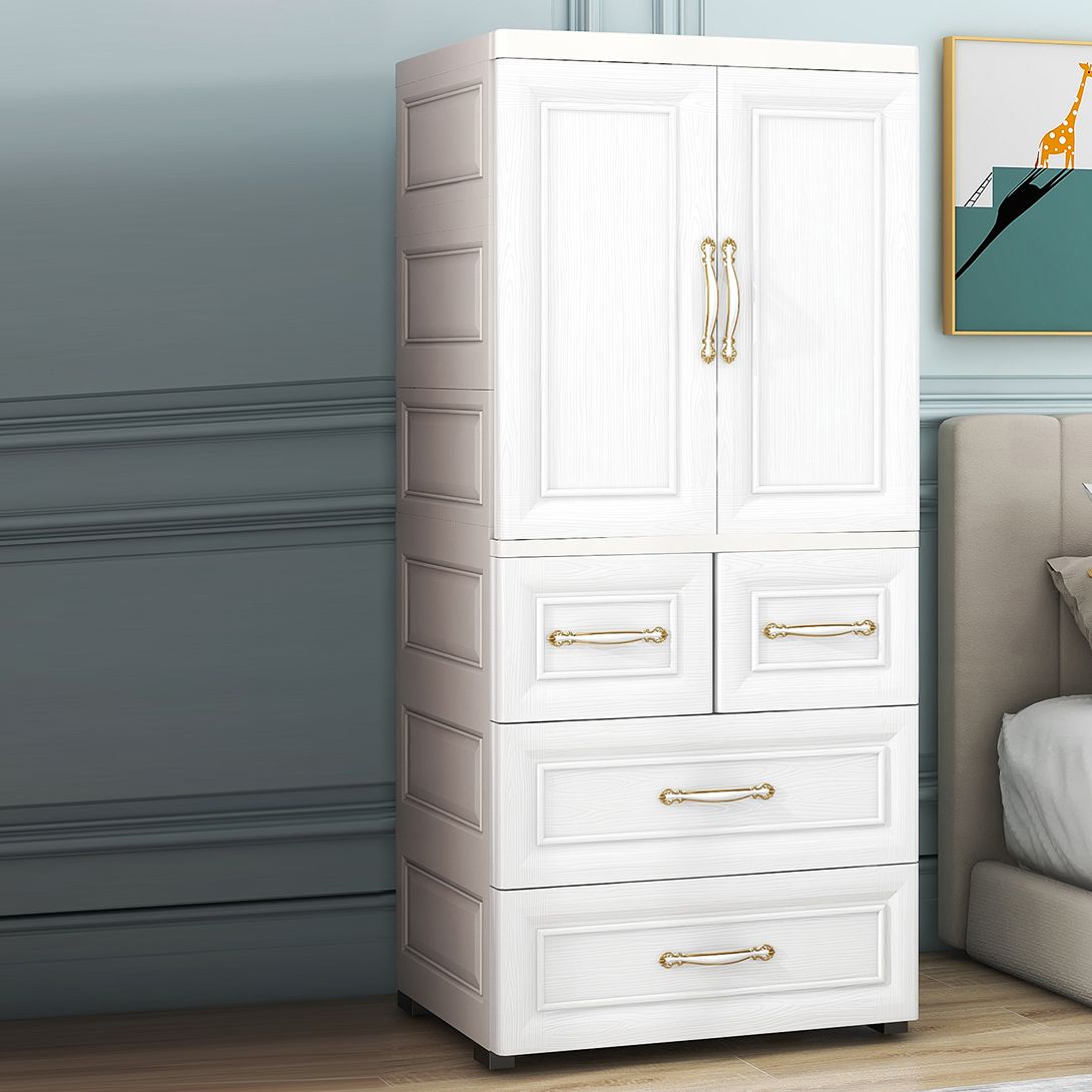 Modern Style Plastic Wardrobe Cloth Rod Included Wardrobe Closet