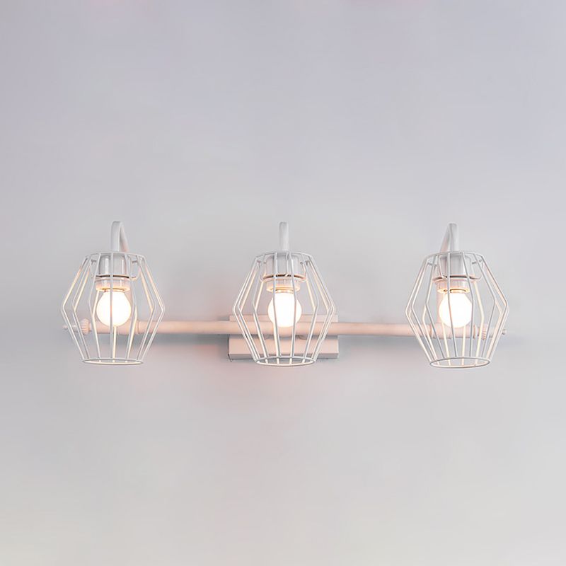 Metallkäfigwandmontierte Lampe Industrial 2/3 Lichter Wohnzimmer Leuchte Licht in Schwarz/Weiß