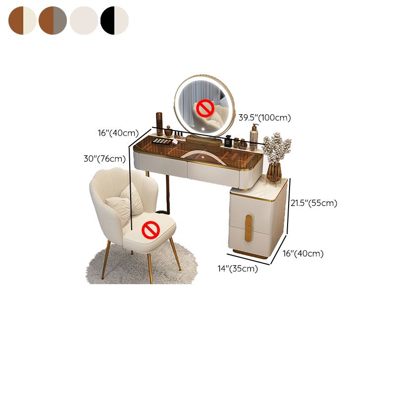 Lighted Mirror Make-up Vanity Luxurious Dressing Table Stool Set