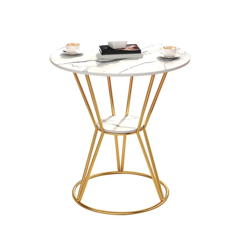 White Stone Top Dining Table Set 1/2/4 Pieces Modern Dinette Set