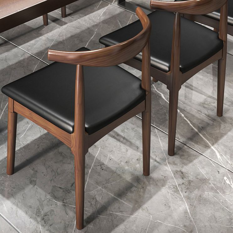 Modern Style Solid Wood Dining Table Rectangular Dining Table with Metal Base