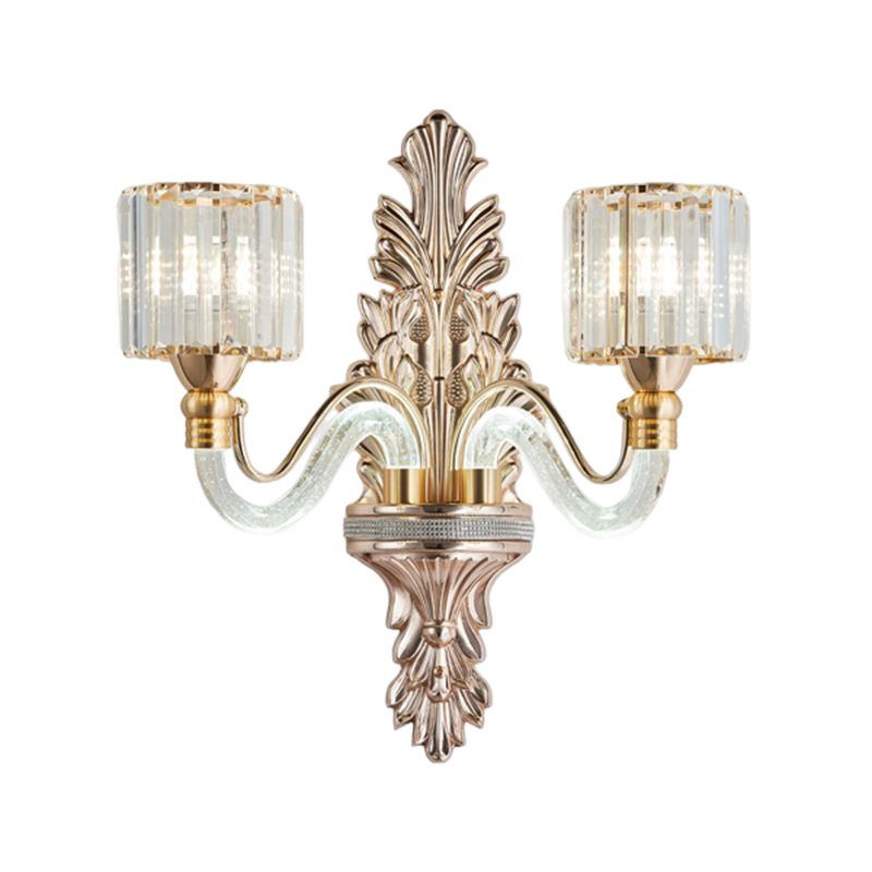 Golden 1/2-Light Modern Wall Mounted Sconce LED Crystal Wall Light