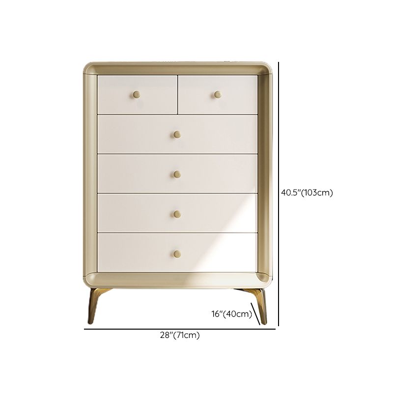 Classic Glam Horizontal Double Dresser Rubber Wood Storage Chest Dresser for Bedroom