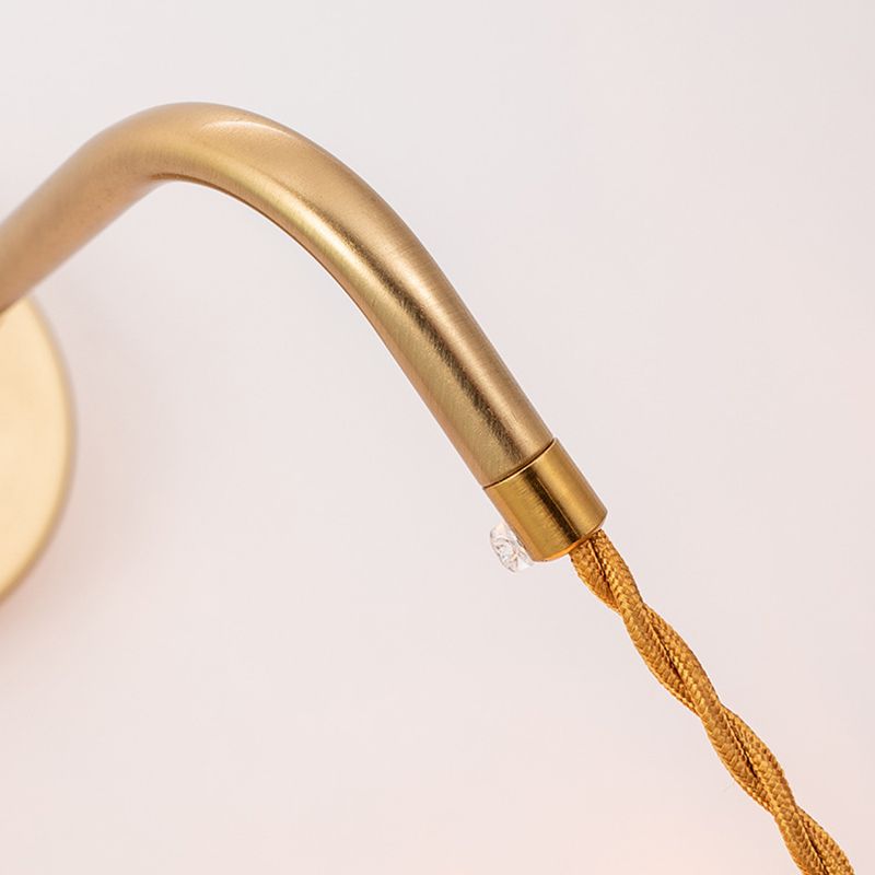 Gold Modern Metal Wall Sconce Geometric Shape Sconce Lights with Glass Shade