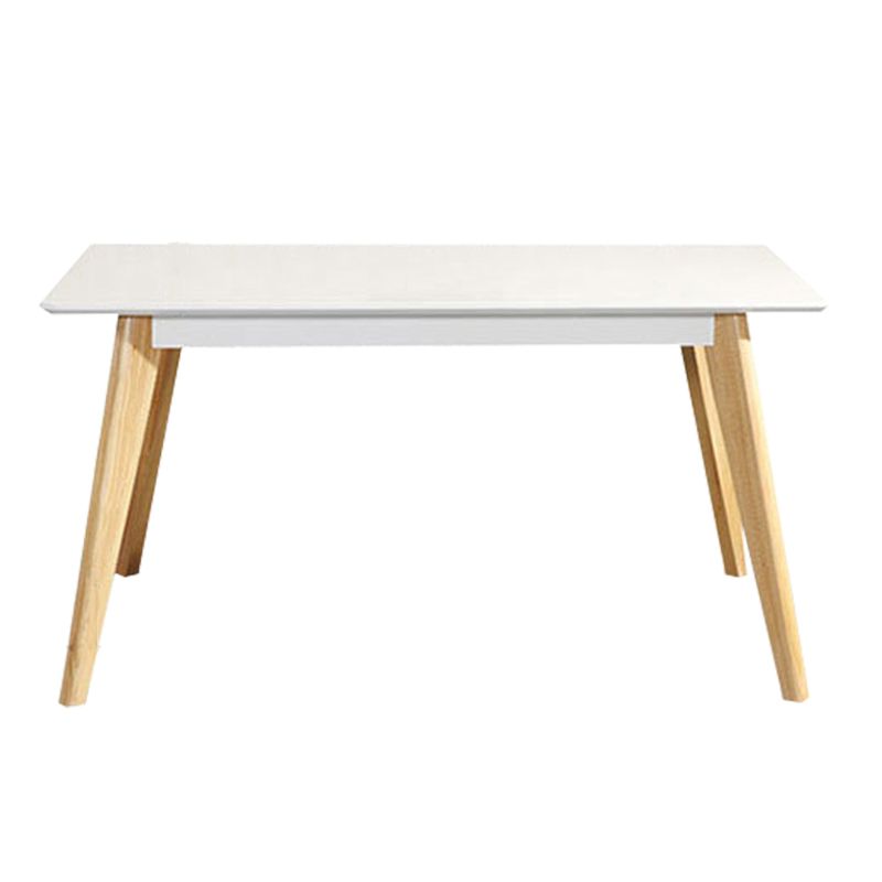 Rectangle 4 Legs Dining Table Modern Ash Wood Base Table for Kitchen