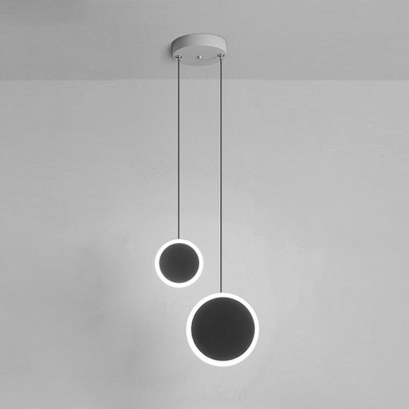 Aluminium 2-Light Circle Pendant Light Modern Modern Down Lighting pour la chambre