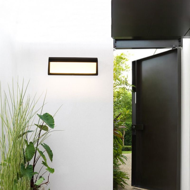 Rechteck wasserdichte Einfachheit Wandleuchte Acrylminimalistische LED -Wandleuchten in Schwarz