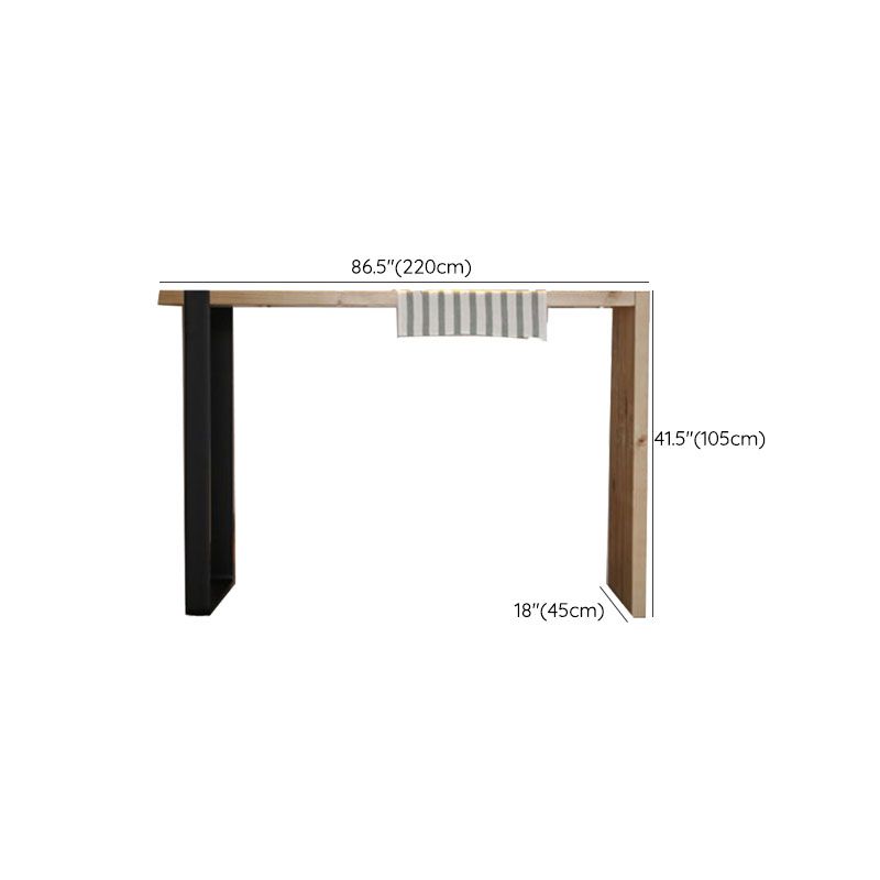 Industrial Indoor Bar Dining Table Rectangle Metal and Wood Bar Table