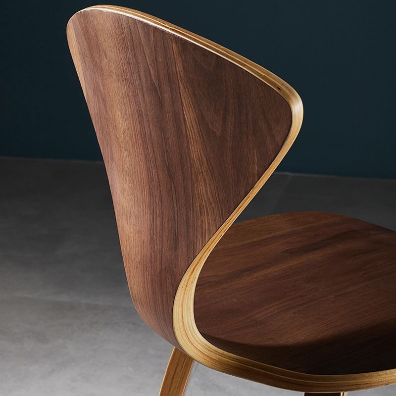 Contemporary Solid Wood Backrest Counter High Stool with 4 Legs