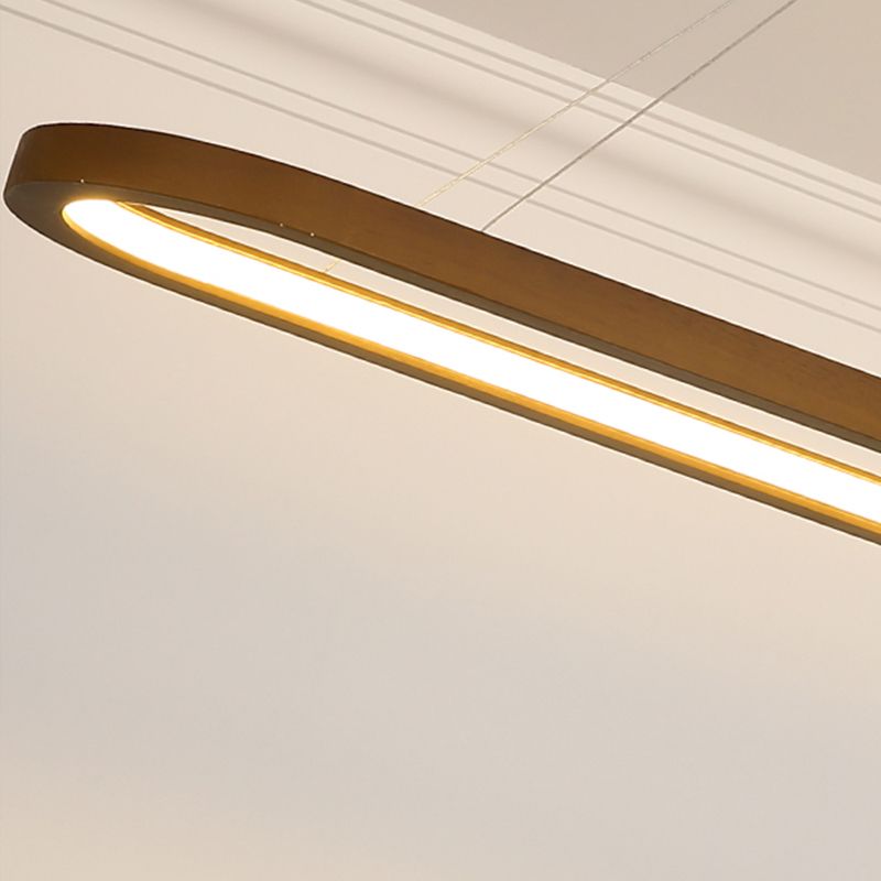 Contemporary Wood Kitchen Pendant Light Oval 1 Light Ceiling Pendant Light