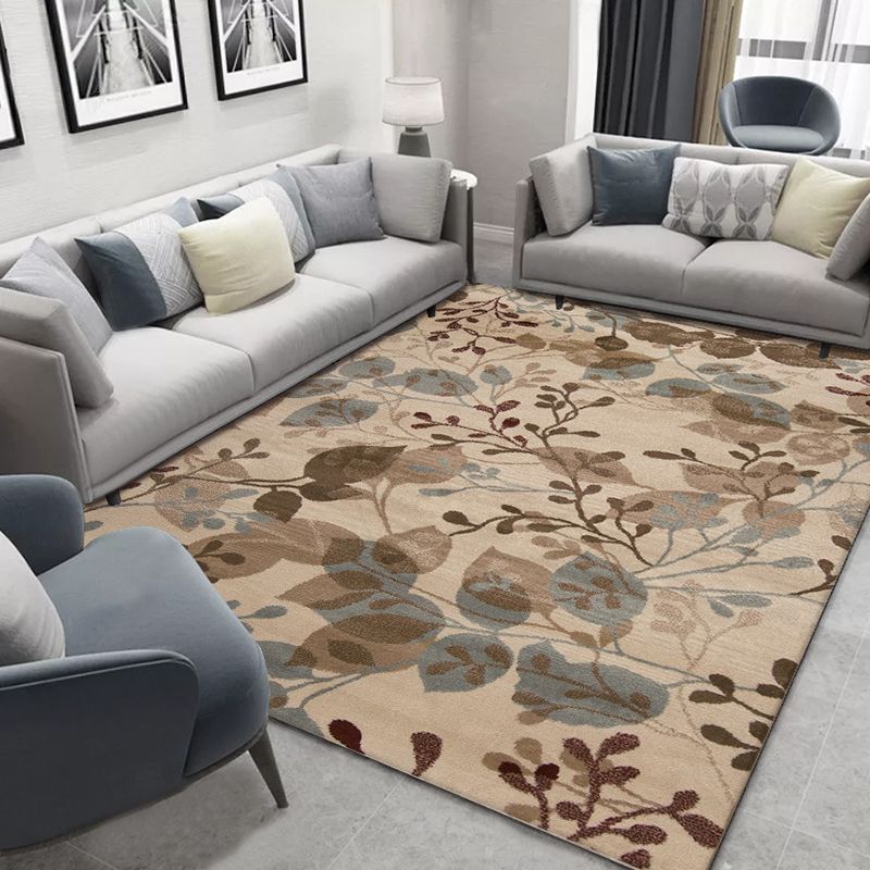 Glam Nordic Area Rug Multi-Colored Plant Carpet Stain Resistant Washable Anti-Slip Backing Rug for Sitting Room
