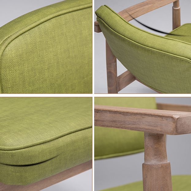Silla de comedor de cuero con respaldo abierto de madera de caucho de granja con acabado mate