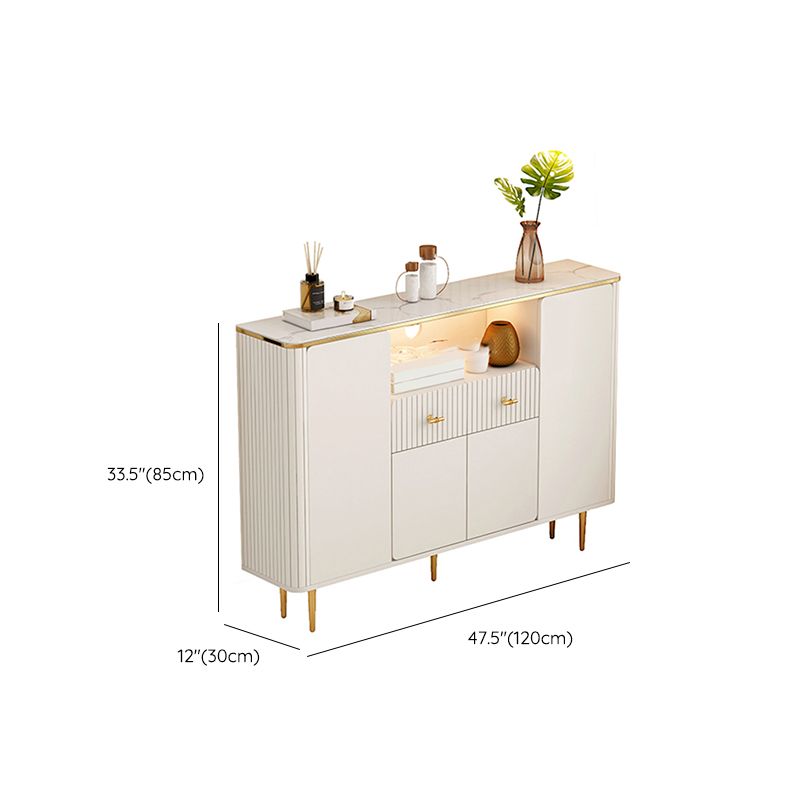 Stone TV Stand Console Glam Media Console TV Stand with Drawers