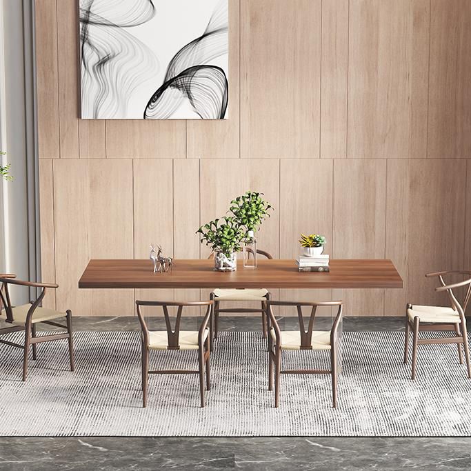 Pine Wood Dining Table Contemporary Dining Table with Double Pedestal Base