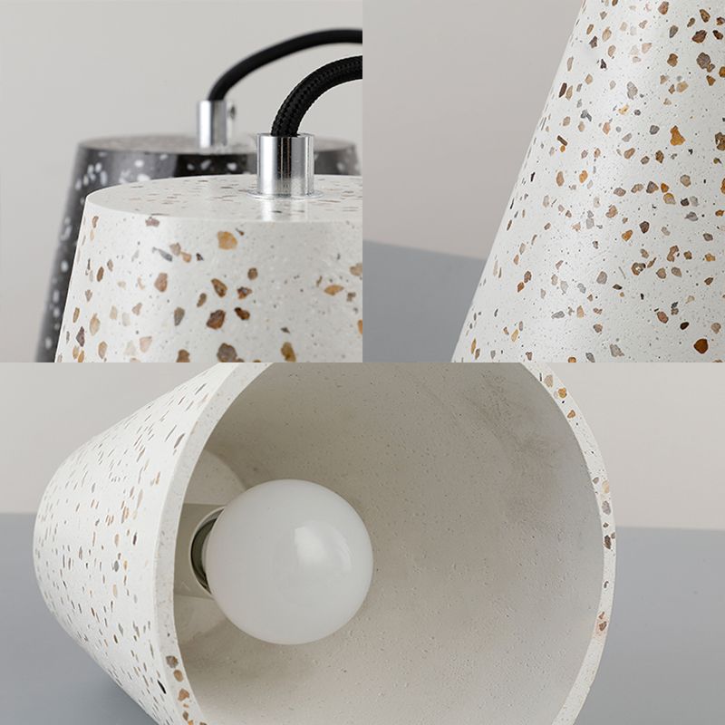 Concrete Cone Pendant Lighting Simplicity 1 Light Black/White/Brown Hanging Light