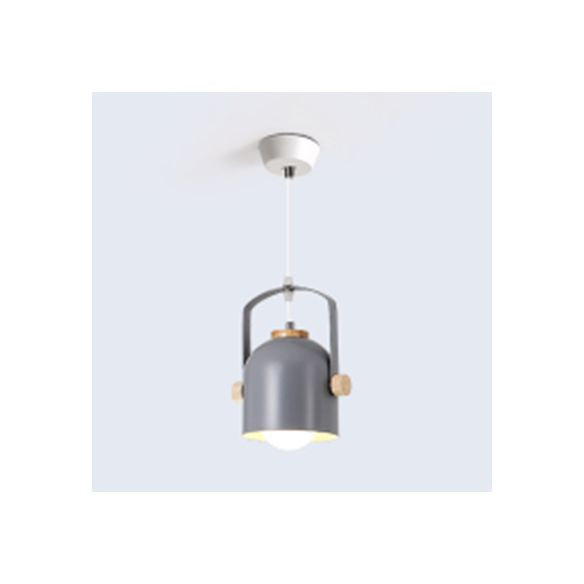 1 luce a coppa a coppa con manico Macaron Loft Alluminio appeso Luce in grigio/verde/rosa/bianco/giallo per Restaurant Hotel