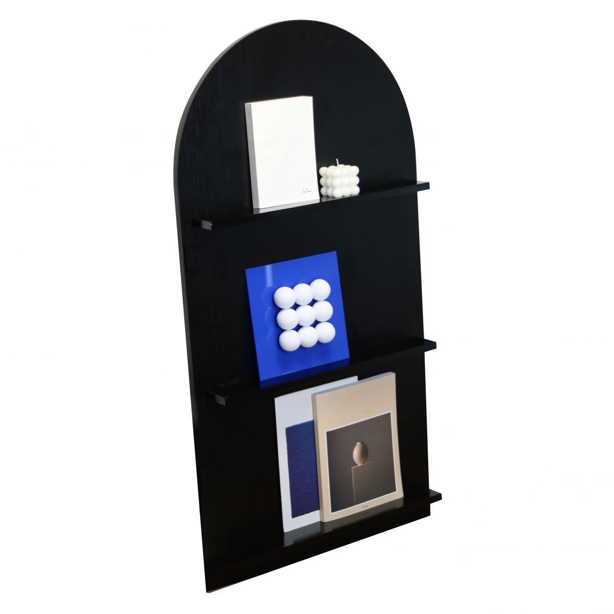 3-Shelf Wood Standard Bookshelf 43.3"H Contemporary Closed Back Bookshelf