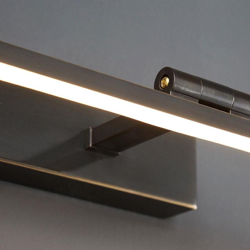 Contemporary Single Bathroom Vanity Light Black/Golden Metal Bath Bar