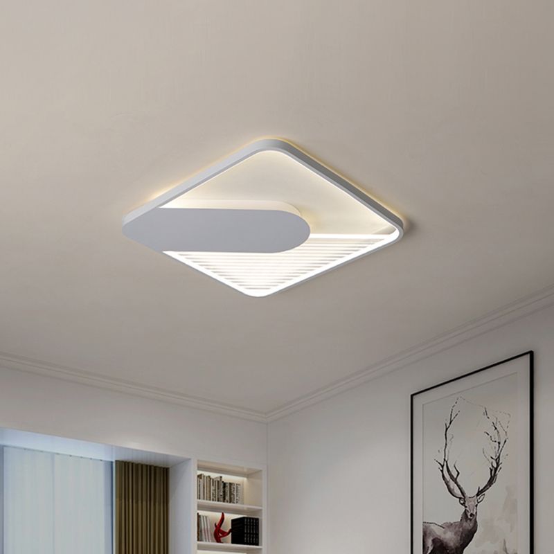 Super Thin Square Acrylic Flushmount Simple White 18"/21.5" Wide LED Ceiling Flush Mount Light in Warm/White Light