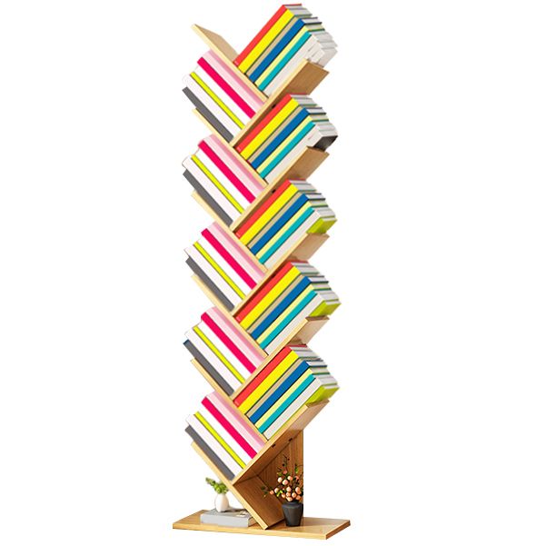 Contemporary Living Room Etagere Shelf Manufactured Wood Bookshelf