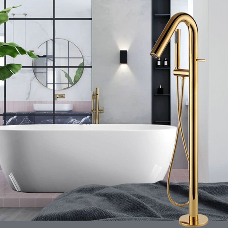 Floor Standing Faucet Bathroom Handheld Shower Head Bathtub Faucet