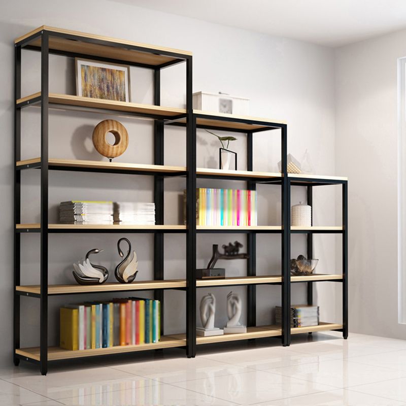 Metal Etagere Bookcase Industrial Open Back Book Shelf with Shelves for Office and Home