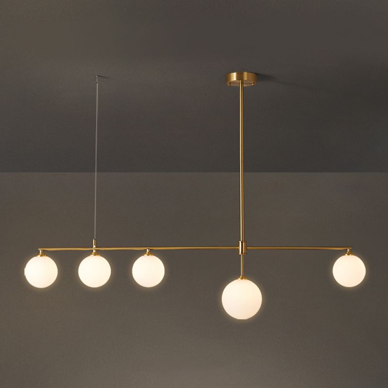 Copper Modern Island Lighting Glass Chandelier Light Fixture for Dining Room