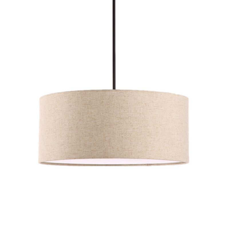 3 Lights Drum Ceiling Light with Linen Shade Light Chandelier