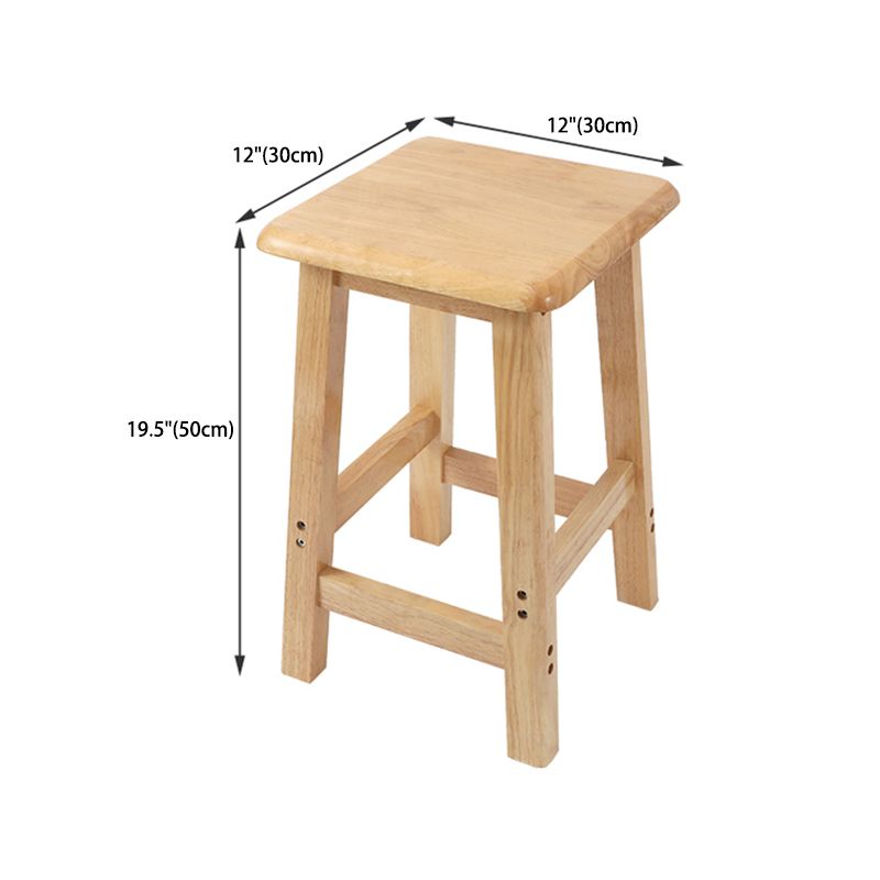 Modern Solid Wood Bar & Counter Stool Square Footrest Counter-height Stool for Shop