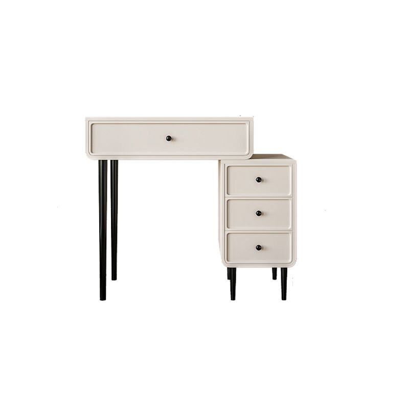 Contemporary White Solid Wood Table Makeup Vanity with Drawers