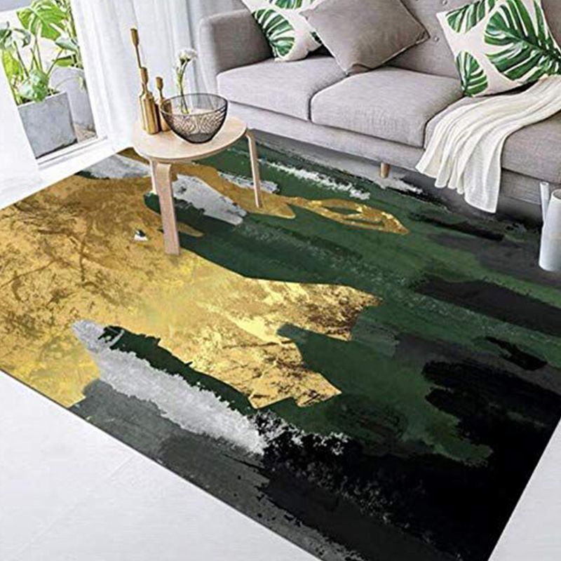 Alfombra de estampado abstracto gris oscuro poliéster alfombra moderna alfombra sin deslizamiento para decoración del hogar