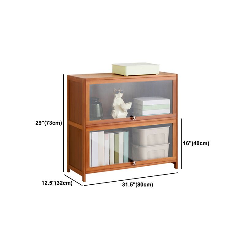 Standard Book Shelf with Doors Brown Bookshelf for Study Room