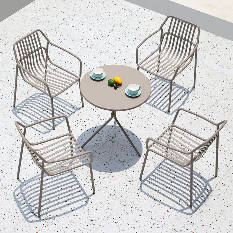 Contemporary Style 1/5 Pcs Bistro Set Metal Round Bistro Table Set