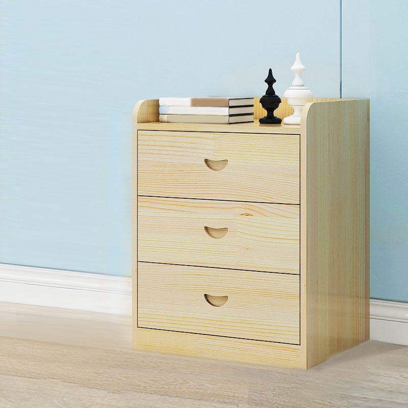 Natural Wood Color Storage Chest Modern Style Vertical Storage Chest Dresser