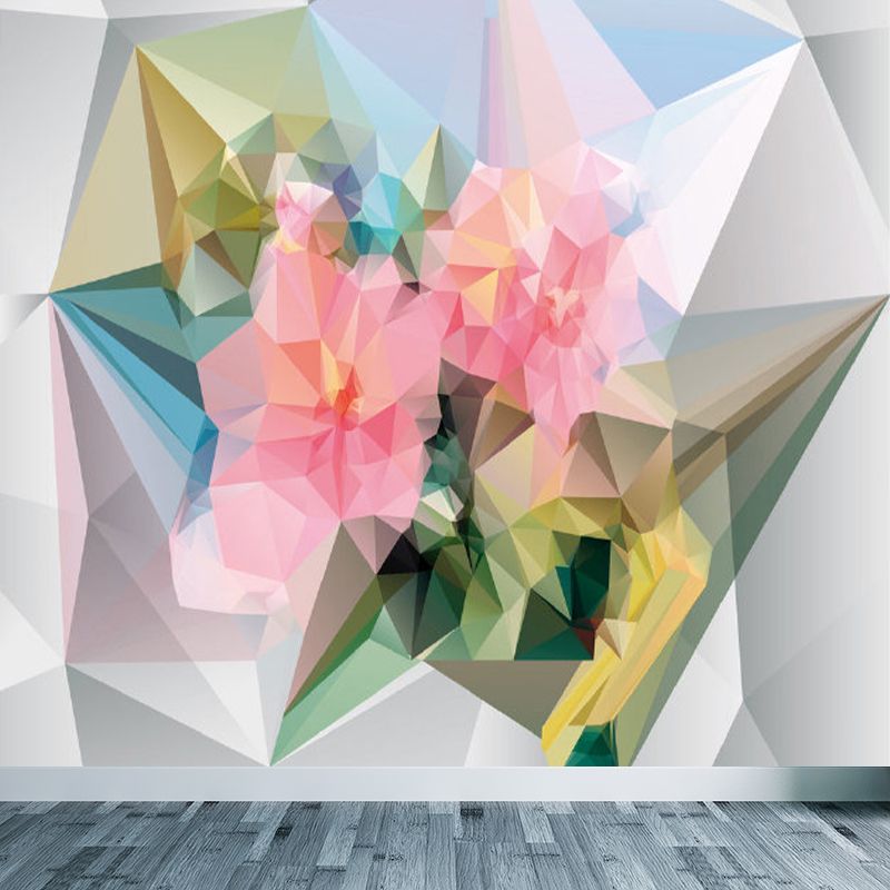 Diamond Pattern Mural Decal Modern Decorative Kitchen Wall Covering, Made to Measure